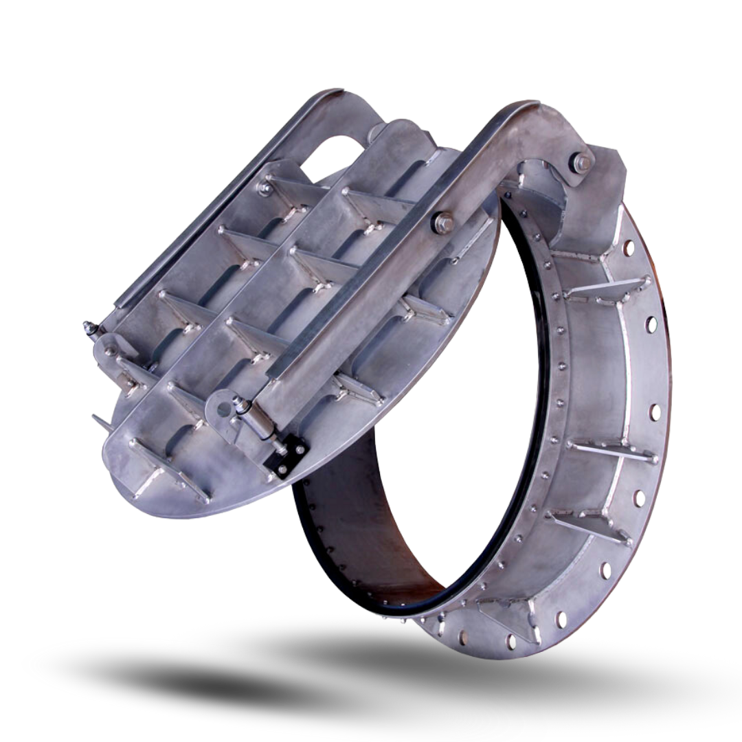 Compuerta charnela flap