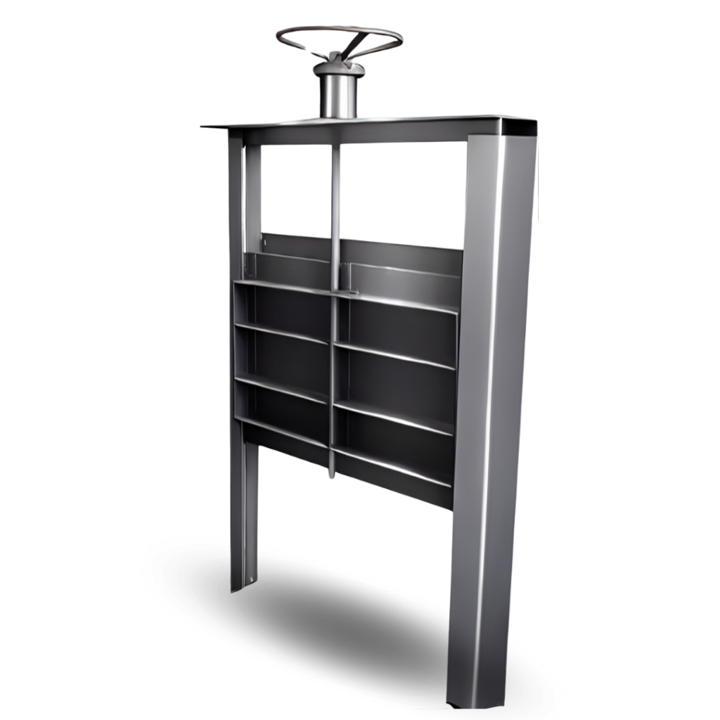 Compuerta vertedero para control hidráulico